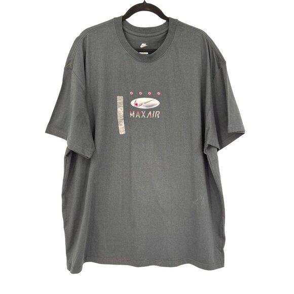 Nike Mens Short Sleeve T-Shirt Max Air Cotton Black XXL NEW - Picture 1 of 5